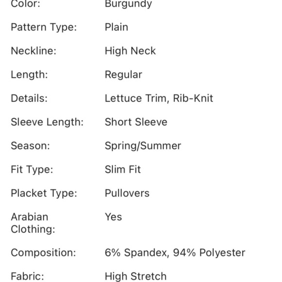 Burgundy high neck lettuce trim top - Picture 5 of 5